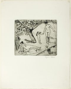 Nők és gyermek a vízparton alkotó: Suzanne Valadon