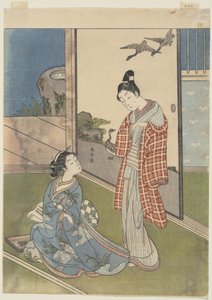 Levelet író lány alkotó: Suzuki Harunobu