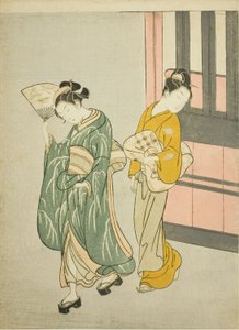 Clearing Breeze from a Fan (Ogi no seiran), a "Nyolc nézet a szalonból (Zashiki hakkei)" sorozatból alkotó: Suzuki Harunobu