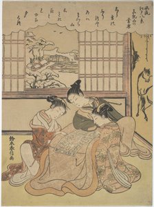 Esti hó a Matsuchi-dombon, az Edo nyolc divatos látképe című sorozatból (Furyu Edo hakkei) alkotó: Suzuki Harunobu