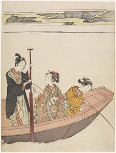 Horgászat a Sumida folyón lévő Mimeguri szentély közelében, kb. 1767 alkotó: Suzuki Harunobu