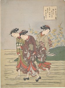 Lányok az Ide no Tamagawa-ban alkotó: Suzuki Harunobu