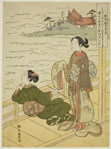 Gonchunagon Sadaie (Fujiwara no Teika), a Három esti vers című paródiák cím nélküli sorozatából alkotó: Suzuki Harunobu
