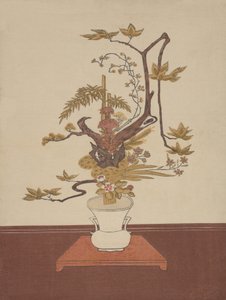 Ike Bana virágkötészet Ike-no-bo stílusban, valószínűleg 1765., valószínűleg 1765. alkotó: Suzuki Harunobu