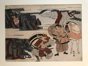 Kumagai Naozane elfogja Taira no Atsumorit Ichi-no-taniban alkotó: Suzuki Harunobu