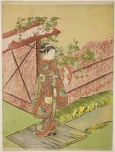 Találkozás a szeretőjével (a "Tale of Genji" Yugao fejezetének paródiája) alkotó: Suzuki Harunobu