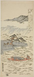 Éjszakai eső Karasakiban (Karasaki yau), az "Omi nyolc nézete (Omi hakkei no uchi)" sorozatból. alkotó: Suzuki Harunobu