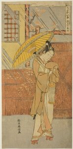 Genjo éjszakai esője (Genjo no yau), a "Nyolc jelenet paródiái a Noh Chantsból (Furyu utai hakkei)" sorozatból alkotó: Suzuki Harunobu