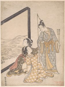 Minamoto no Tametomo paródiája alkotó: Suzuki Harunobu