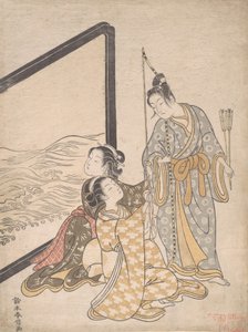 Palo dy a forrásnak, 1765 reggel. , 1765. alkotó: Suzuki Harunobu