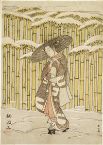 Elhaladva a Bamboo Grove mellett alkotó: Suzuki Harunobu