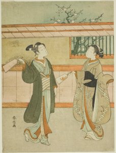 Battledore és Shuttlecock játék alkotó: Suzuki Harunobu
