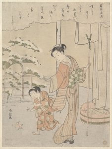 Fujiwara no Motozane verse (kb. 860) a Harminchat költő sorozatból alkotó: Suzuki Harunobu