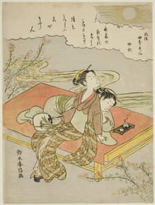 A nyolcadik hónap (Chushu), a "Halhatatlan költők népszerű változatai négy évszakban (Fuzoku shiki kasen)" sorozatból alkotó: Suzuki Harunobu