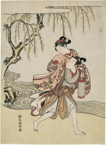 The Elopement (Akutagawa epizód paródiája a Tales of Ise-ből) alkotó: Suzuki Harunobu