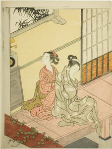 Az óra esti harangja (Tokei no bansho), a "Nyolc nézet a szalonból (Zashiki hakkei)" sorozatból alkotó: Suzuki Harunobu