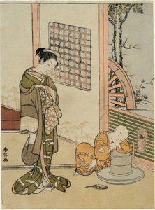 Az alvó teafiú (Hokaso paródiája) alkotó: Suzuki Harunobu