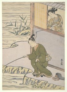 A horgász csiklandozása alkotó: Suzuki Harunobu