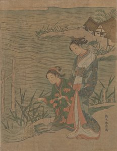 Két fiatal hölgy a parton, kb. 1768., kb. 1768. alkotó: Suzuki Harunobu