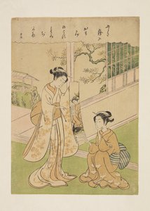 Ismeretlen játék, Yoneyama Teiga (színes fatömbnyomat) alkotó: Suzuki Harunobu