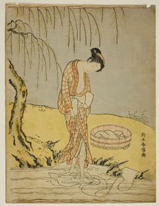 Mosóruha patakban alkotó: Suzuki Harunobu