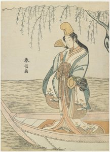 Nő egy Asazuma csónakban Shirabyo_shi képében, c. 1767 alkotó: Suzuki Harunobu