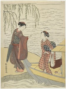 Csónakból kiszálló nők, c. 1767 alkotó: Suzuki Harunobu