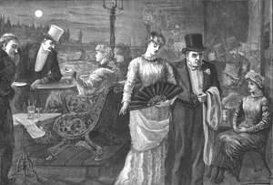 Szentivánéj a Westminsteri Palota alsóházának teraszán, 1881 alkotó: Swain