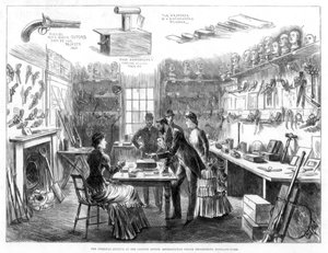 A Bűnügyi Múzeum a Convict Office-ban, Metropolitan Police Department, London, 1883.