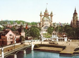Kilátás a Djurgården-szigetre Stockholmban, 1897