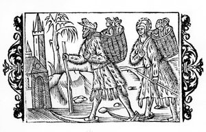 Két finn síelve – Olaus Magnus érsek „Északi Nemzetei” című filmjében, Svédországban alkotó: Swedish School