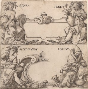 Víz és Föld/Ősz és tél alkotó: Swiss 16th Century
