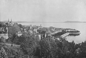 Neuchatel, Vue Generale (f/w fotó) alkotó: Swiss Photographer