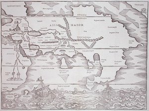 Asia Major, Caius Julius Solinus „Polyhistor, rerum toto orbe memorabilium...” című könyvéből, Bázel 1543-ban (fametszet) alkotó: Swiss School