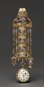 Chatelaine óra, 1800-as évek közepe (fém és zománc) alkotó: Swiss School