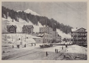 Davos im Schnee, Davos a hóban (litho) alkotó: Swiss School