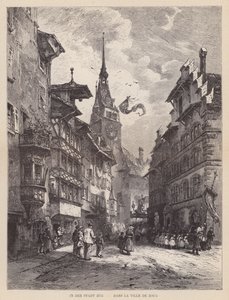In der Stadt Zug, Zug városában (metszet) alkotó: Swiss School