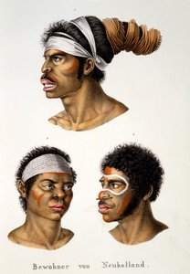 Natives of the New Holland (Ausztrália), az Ethnological Study of Various Racial Types from Various Contentsents, C.I. Brodtmann, 1824 alkotó: Swiss School