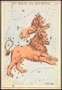 Leo Major és Leo Minor, 1825 körüli (kártya, papír, szövet )