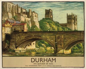 A British Railways 1935 körüli Durhamet reklámozó plakátja (színes litográfia) alkotó: Sydney Lee