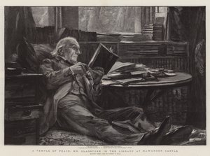A béke temploma, Mr Gladstone a Hawarden kastély könyvtárában