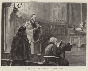 Heti napos esti istentisztelet a Hawarden templomban alkotó: Sydney Prior Hall