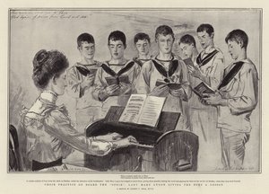 Kórusgyakorlat az Ophir fedélzetén, Lady Mary Lygon leckét ad a fiúknak