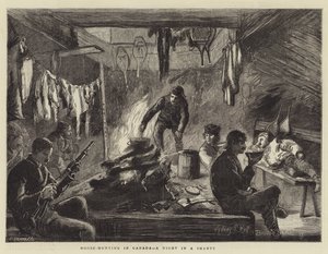 Jávorvadászat Kanadában, egy éjszaka a kunyhóban alkotó: Sydney Prior Hall