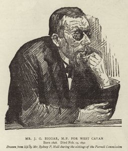 J G Biggar úr, a West Cavan képviselője alkotó: Sydney Prior Hall