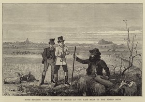 Róma, angol tigrisek külföldön, egy vázlat a római vadászat utolsó találkozásáról alkotó: Sydney Prior Hall