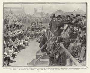 Cornwall hercege és hercegnéje Winnipegben, iskolás gyerekek fúróinak kiállítása alkotó: Sydney Prior Hall