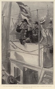 A király felülvizsgálja flottáját, Őfelsége a Victoria and Albert Royal Yacht fedélzetén