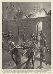 A pestis Bombayben, a hinduk a Burning Ghautsban dobják el halottaikat alkotó: Sydney Prior Hall