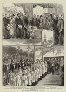 A walesi herceg és hercegnő Dániában, az Új Angol Egyház alapkövének letétele Koppenhágában